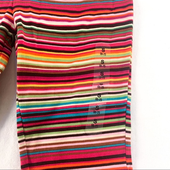 NWT Gap kids striped cropped leggings w buttons - Picture 3 of 6